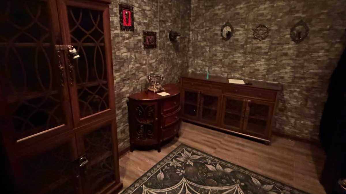 Spider web tapestry and gothic cabinets in The Vampyr Quest